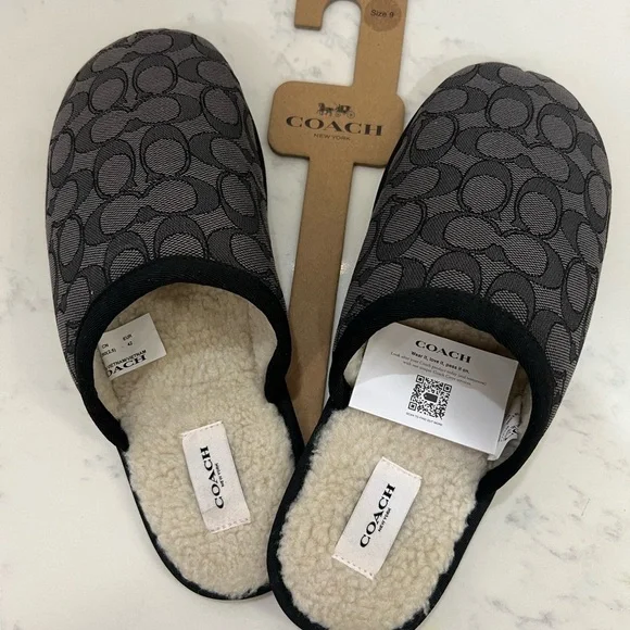 Coach Black and Gray Slippers - Picture 6 of 10